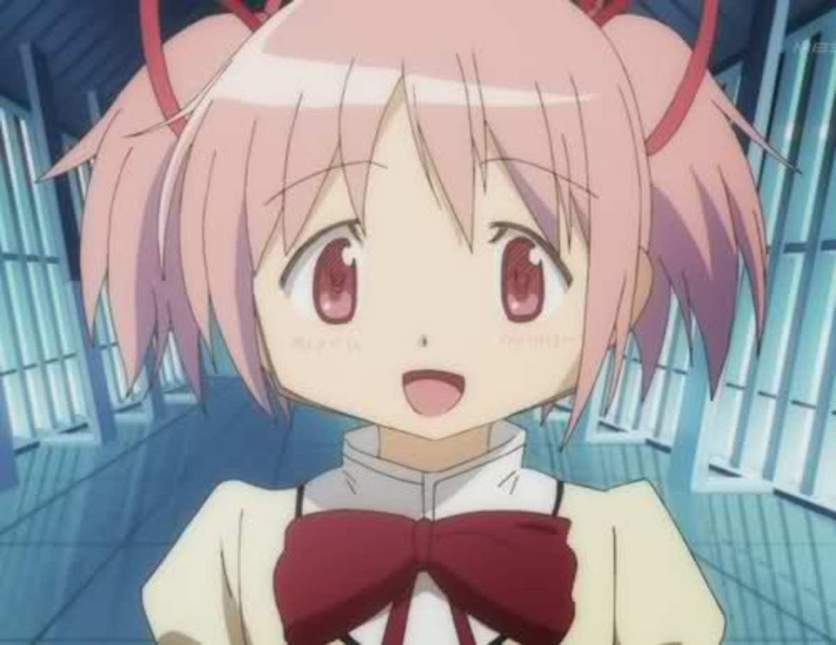 pink hair anime girl Madoka Kaname