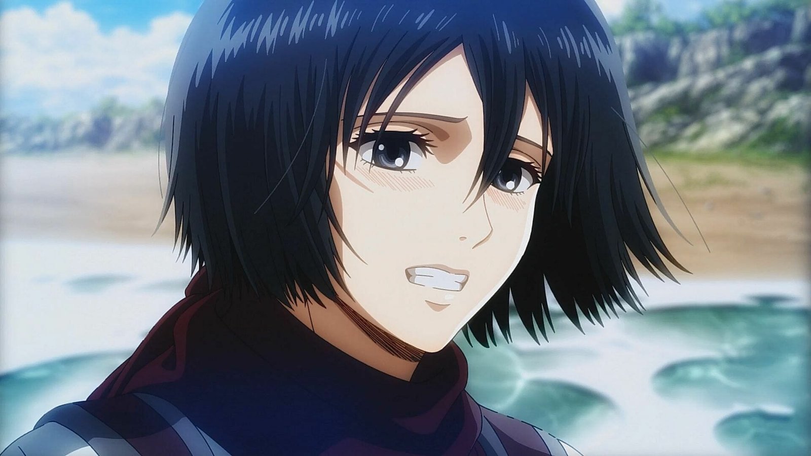 black hair anime girl Mikasa Ackerman