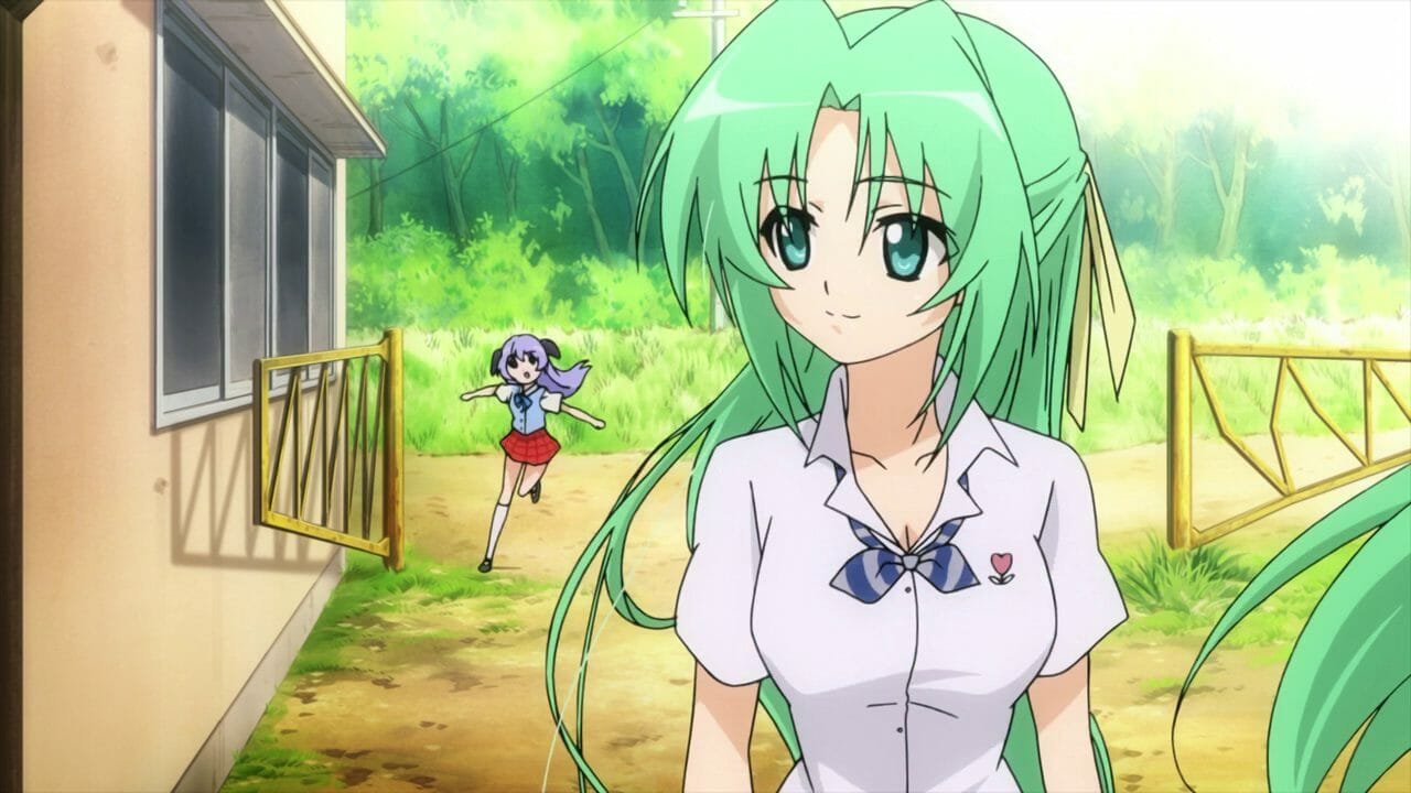 messyrail589 Anime teenager boy with cool glowing dark green hair with  lime color highlights and his cold eyes are emerald green