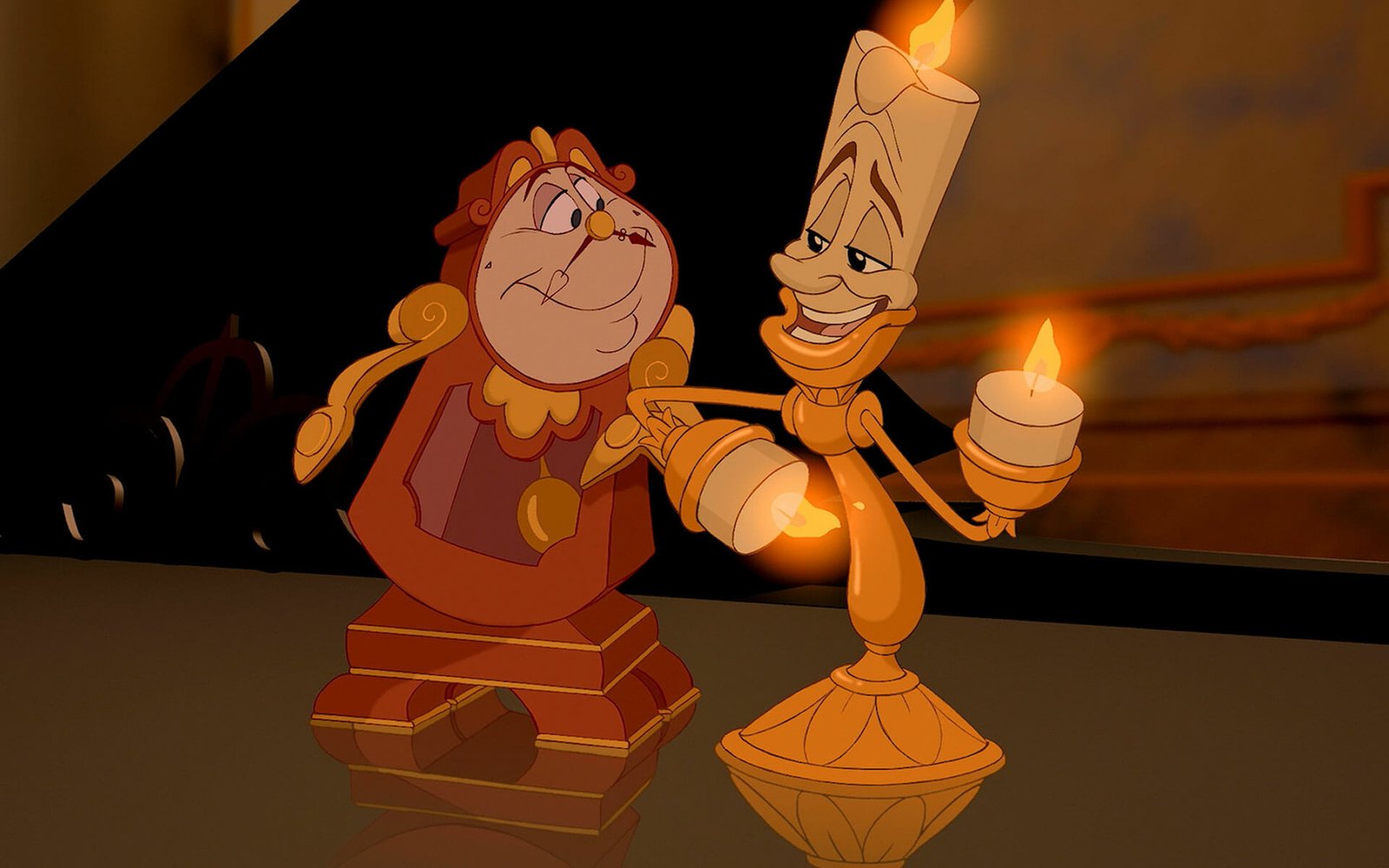 Lumiere and Cogsworth (beauty and the beast)